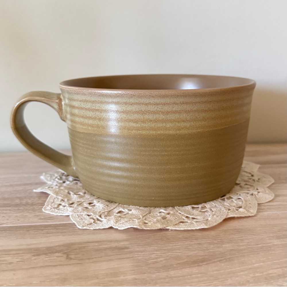 Vintage Souper Mug Brown Stoneware Oversized Soup Mug 24 oz